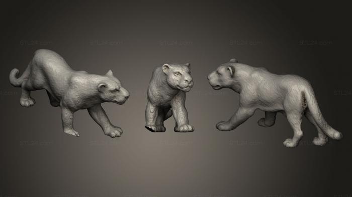 Figurines lions tigers sphinxes (Cheetah2, STKL_0115) 3D models for cnc